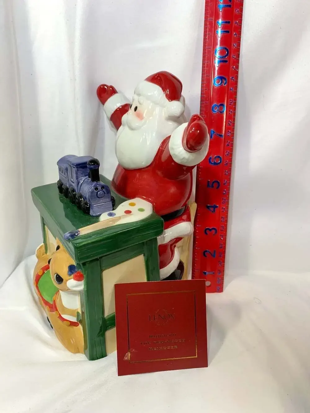 Santa’s Workbench Lenox with Rudolph cookie jar